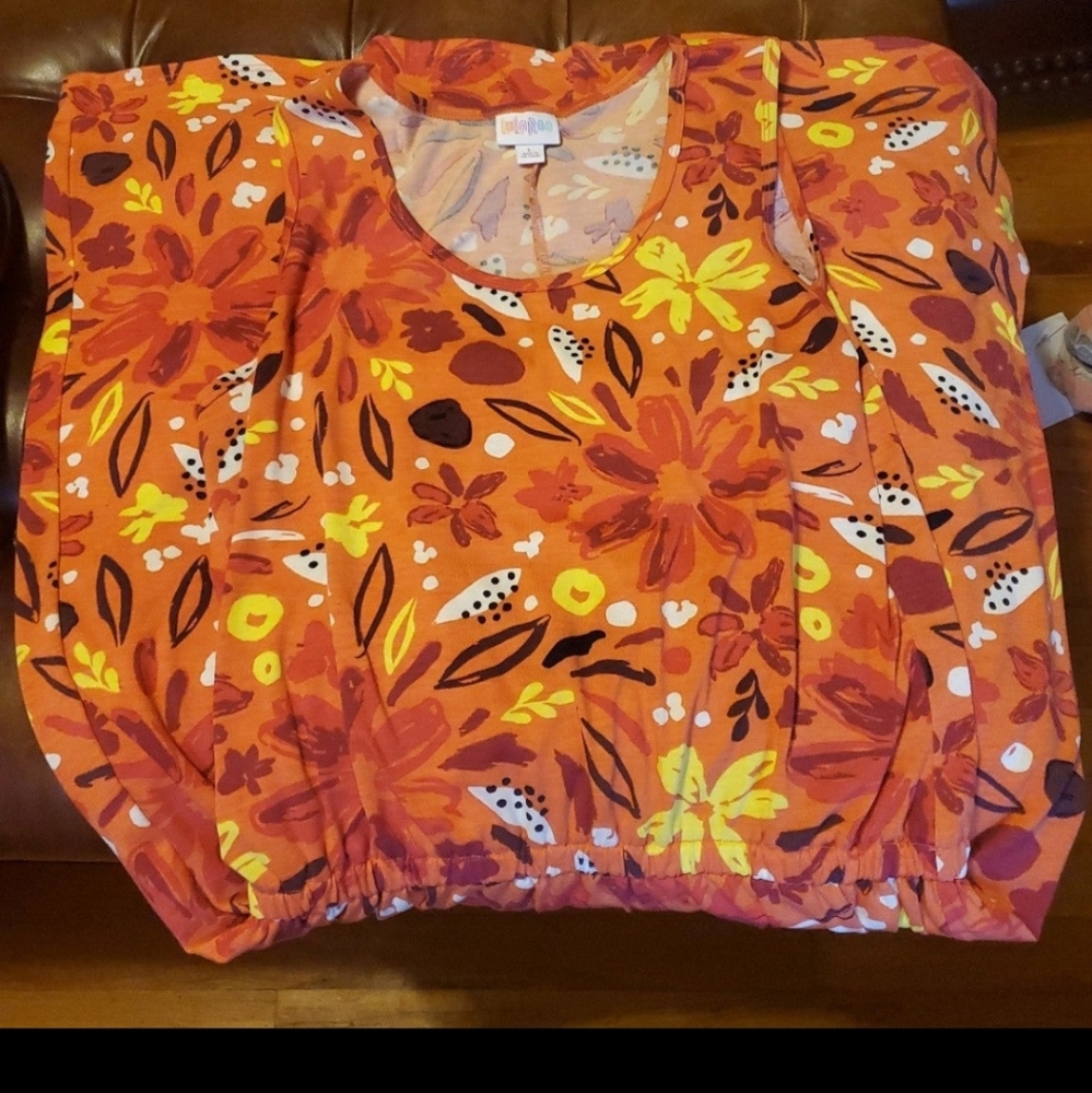 Large Lularoe Summer sleeveless dress multicolor floral knee length dress